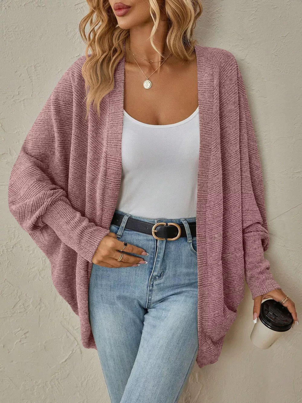Cozy Oversized Open Front Knit Cardigan, image 13