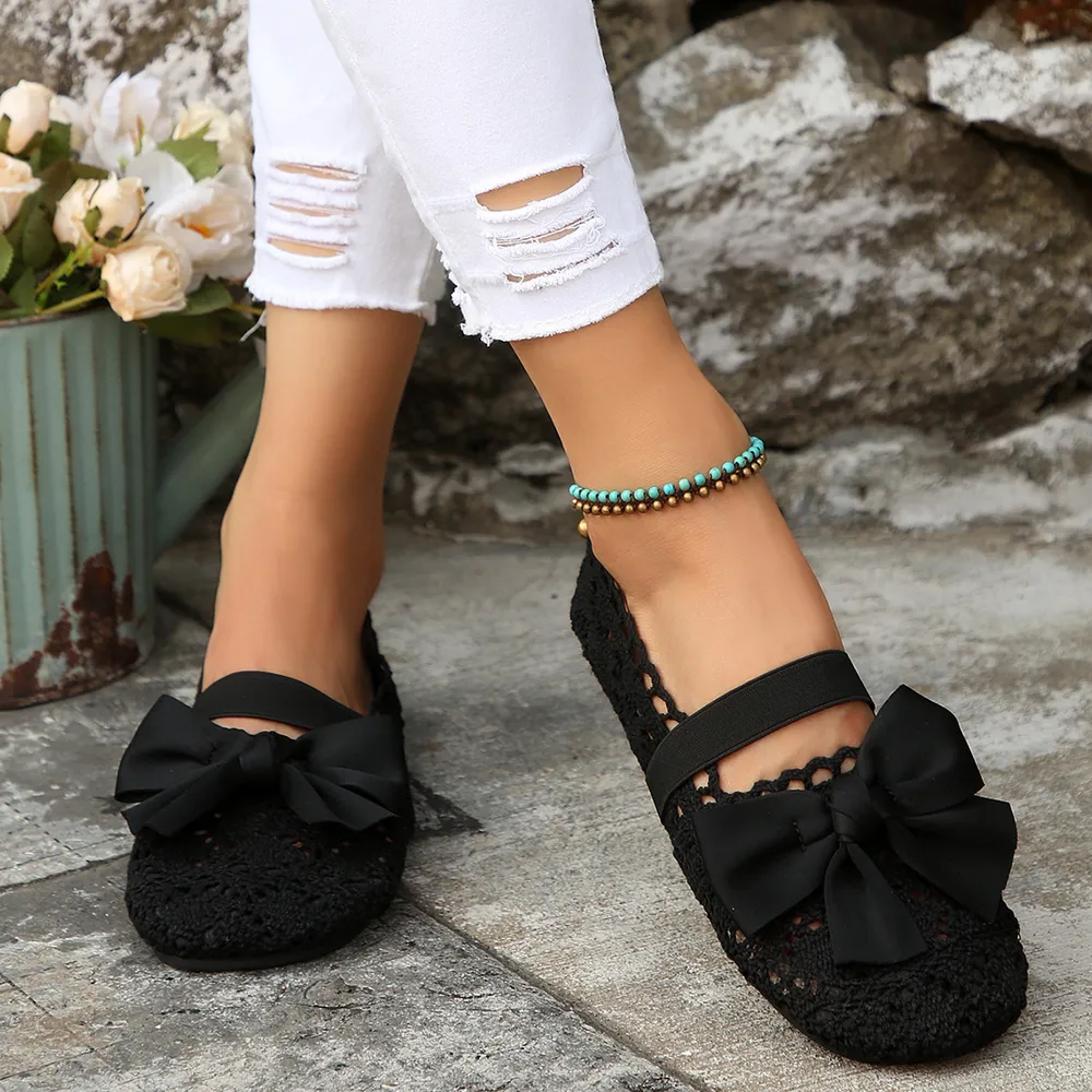 Bow Round Toe Flat Slip-Ons, image 3