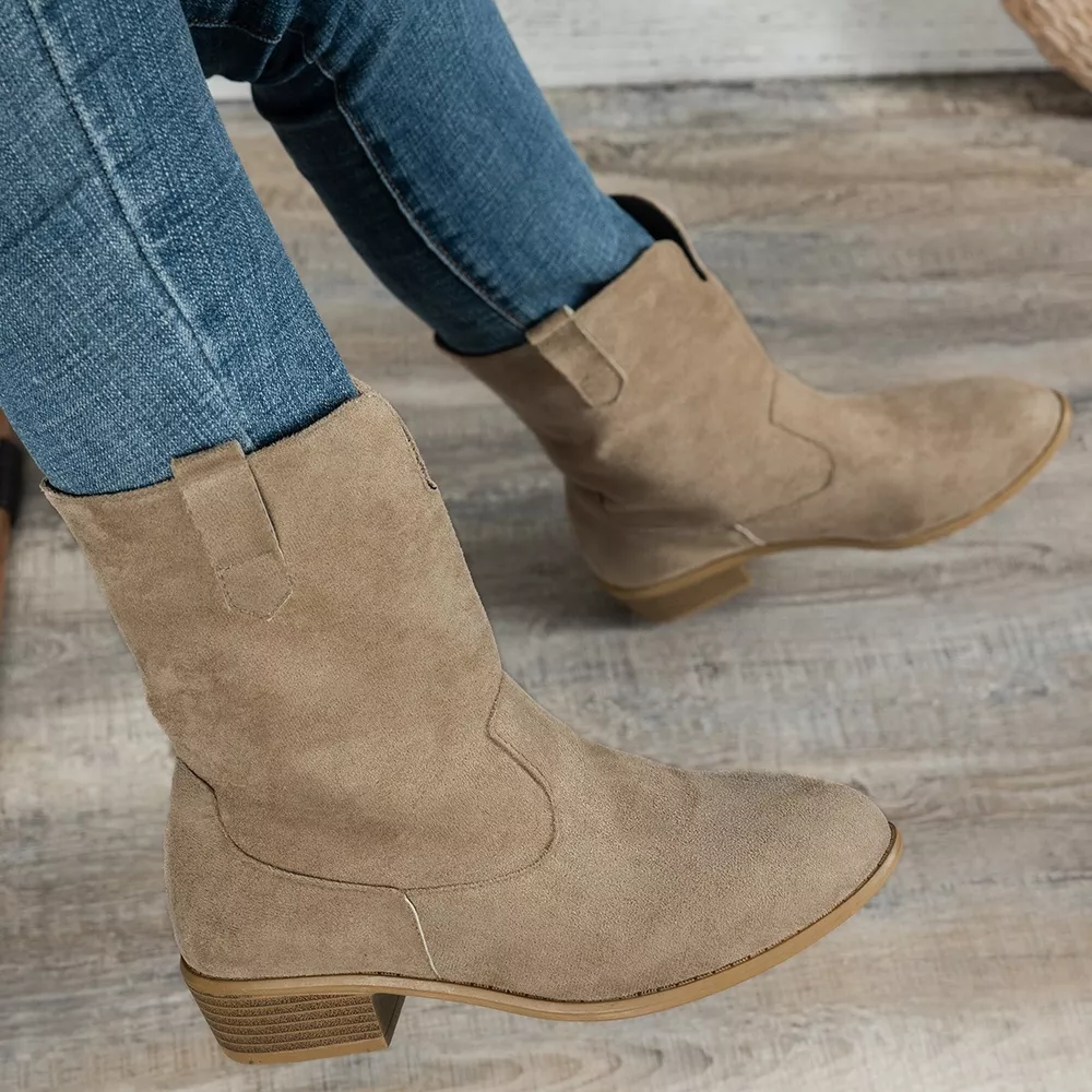 Suede Block Heel Western Boots, image 10
