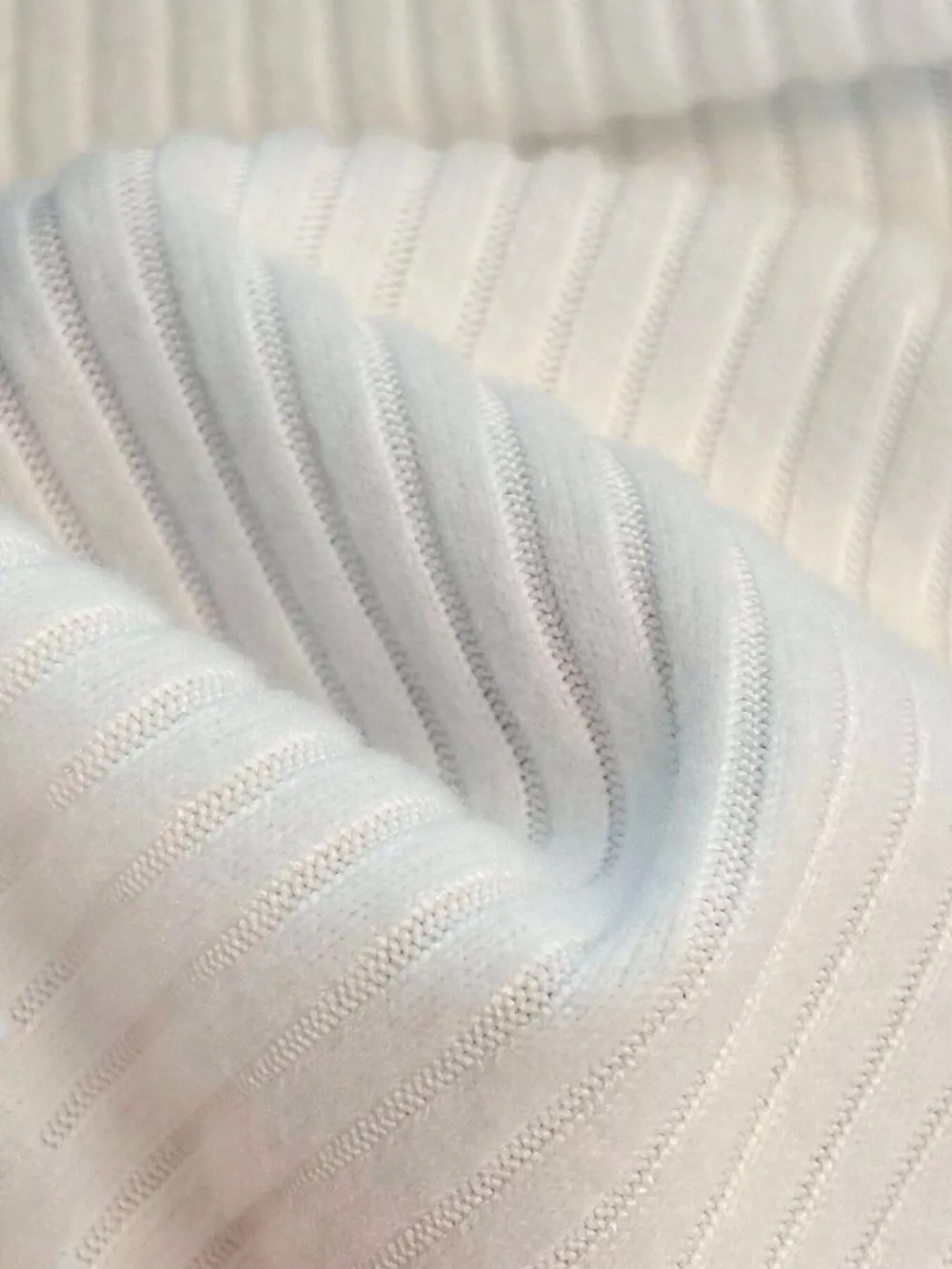Off-Shoulder Bowknot Ribbed Knit T-Shirt, image 3
