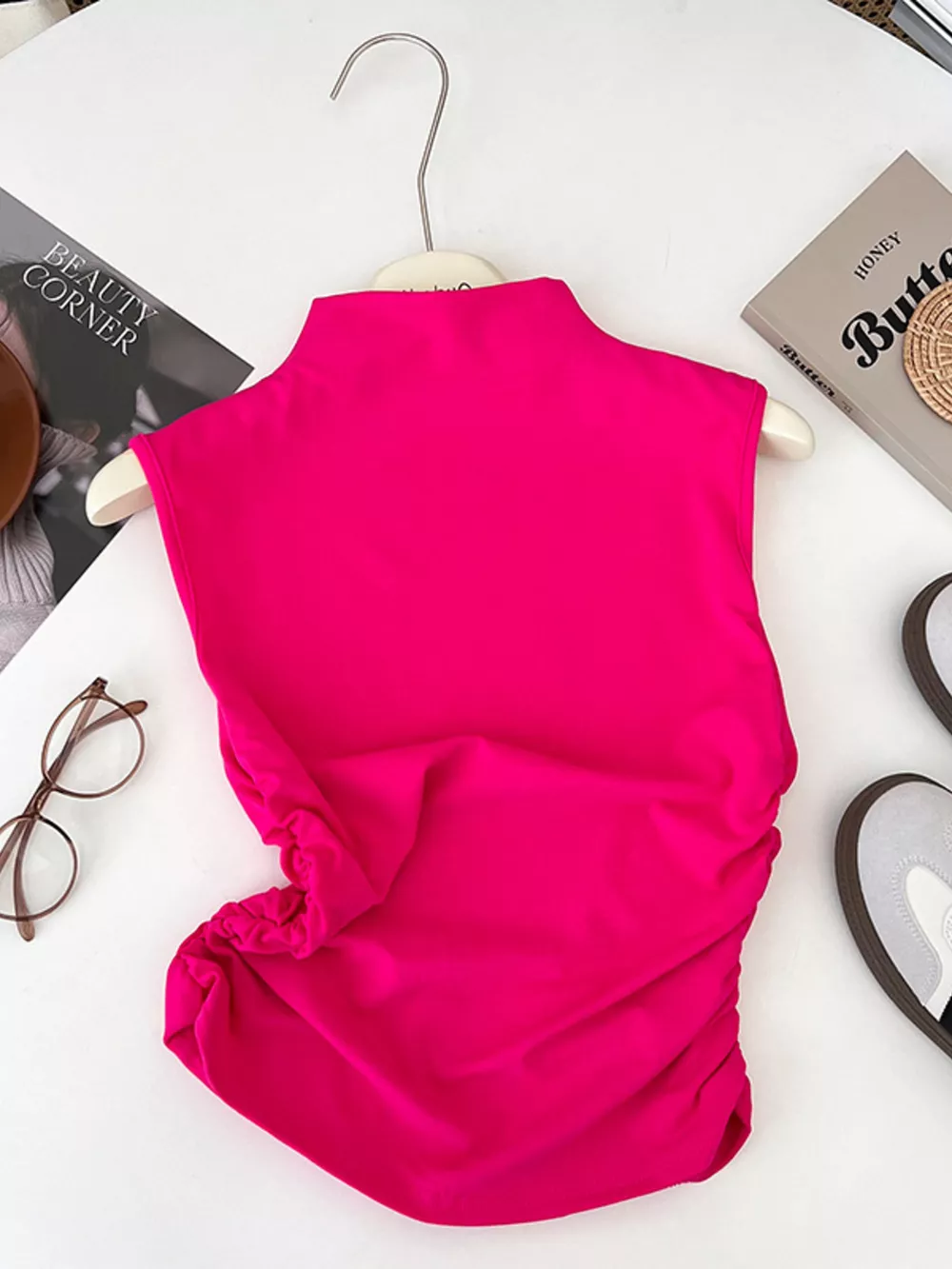 Ruched Mock Neck Tank, image 2