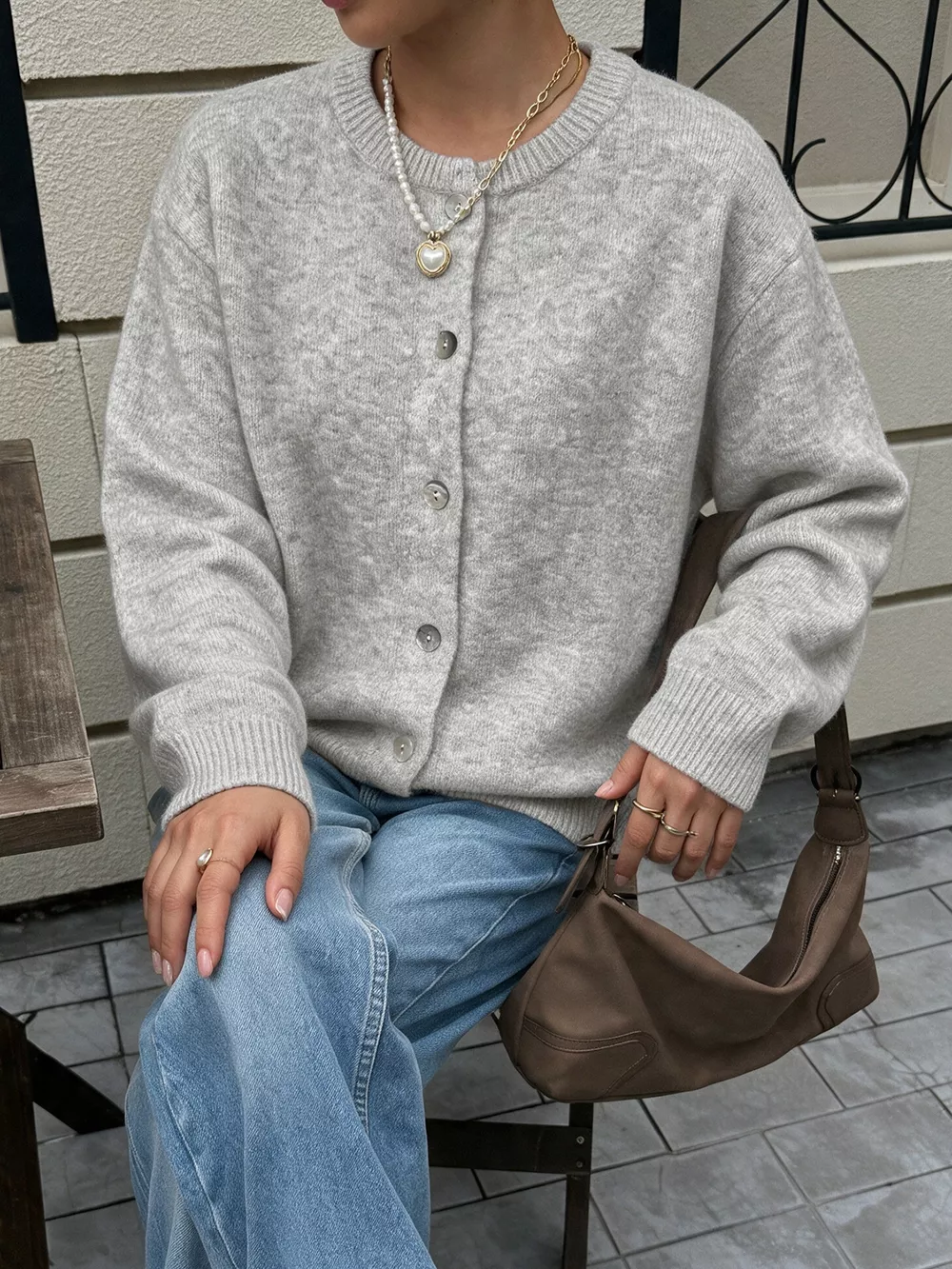 Crew Neck Button-Down Cardigan, image 12