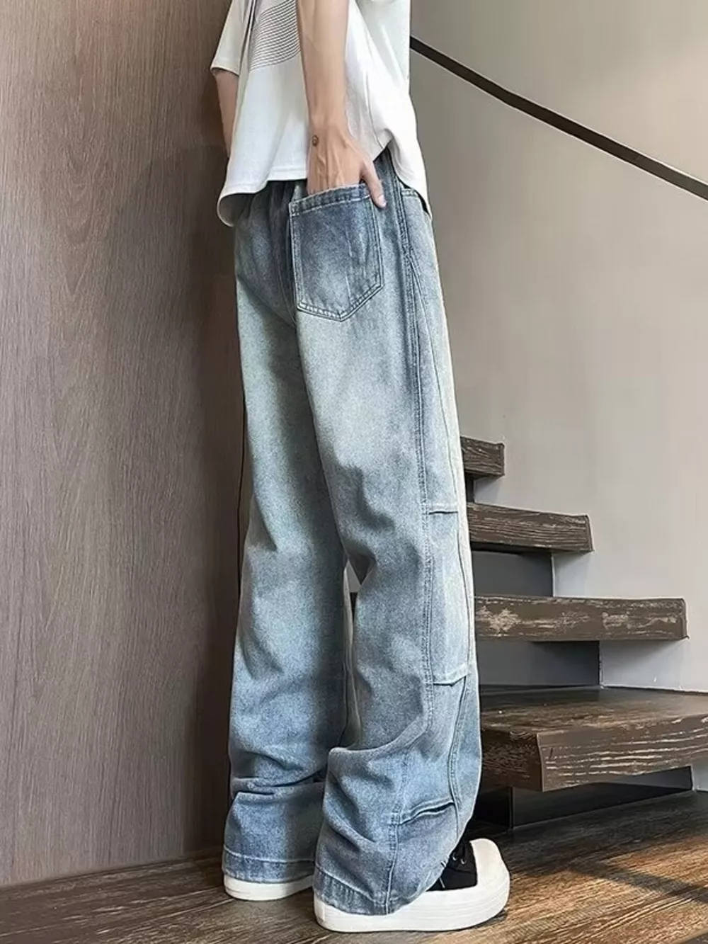 Men's Plus Size Wide Leg Jeans, image 6