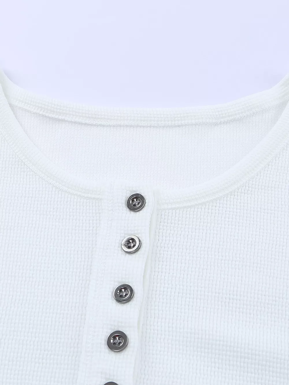 Waffle Knit Henley Top, image 16