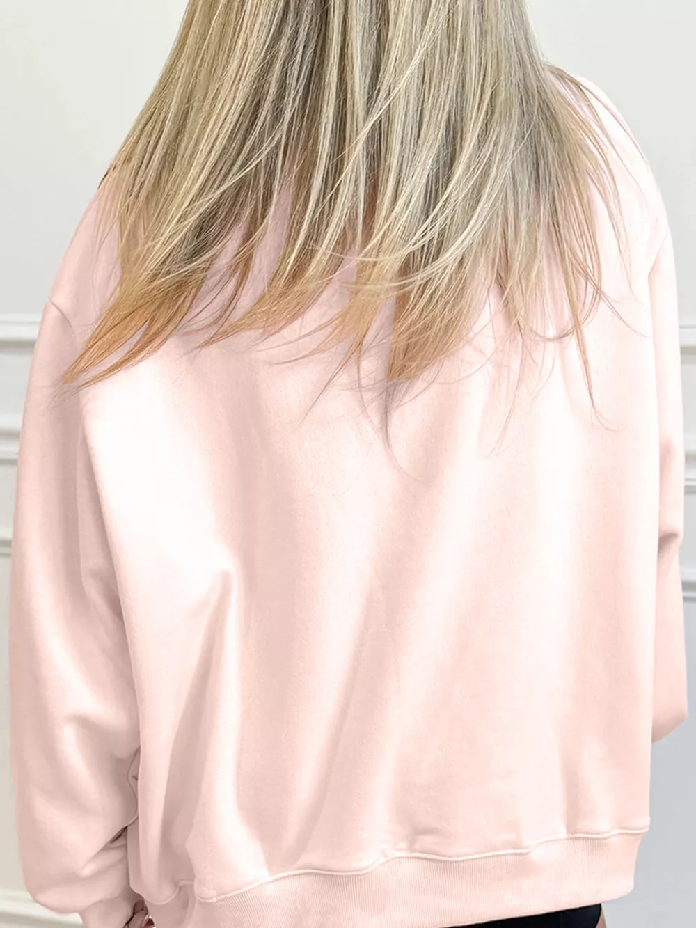 Sequin Candy Cane Ribbed Mock Neck Christmas Sweatshirt, image 4
