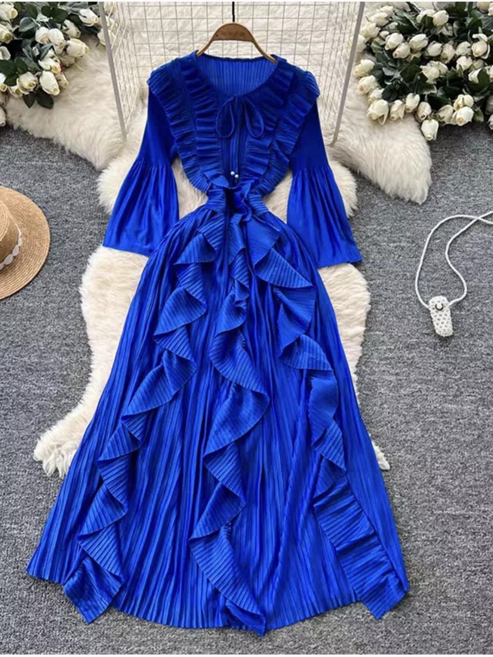 Ruffled A-Line Midi Dress, image 3