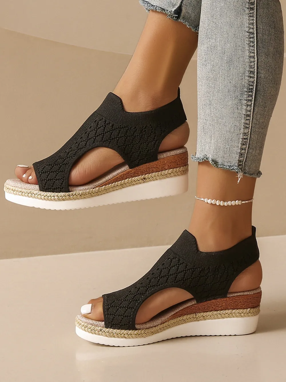 Open Toe Platform Wedge Sandals, image 8