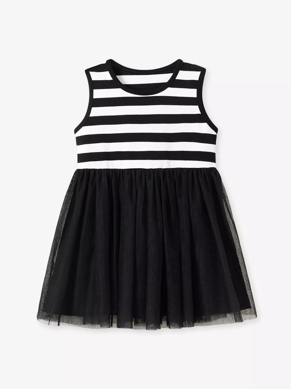 Children's Striped Sleeveless Tulle Dress, image 5