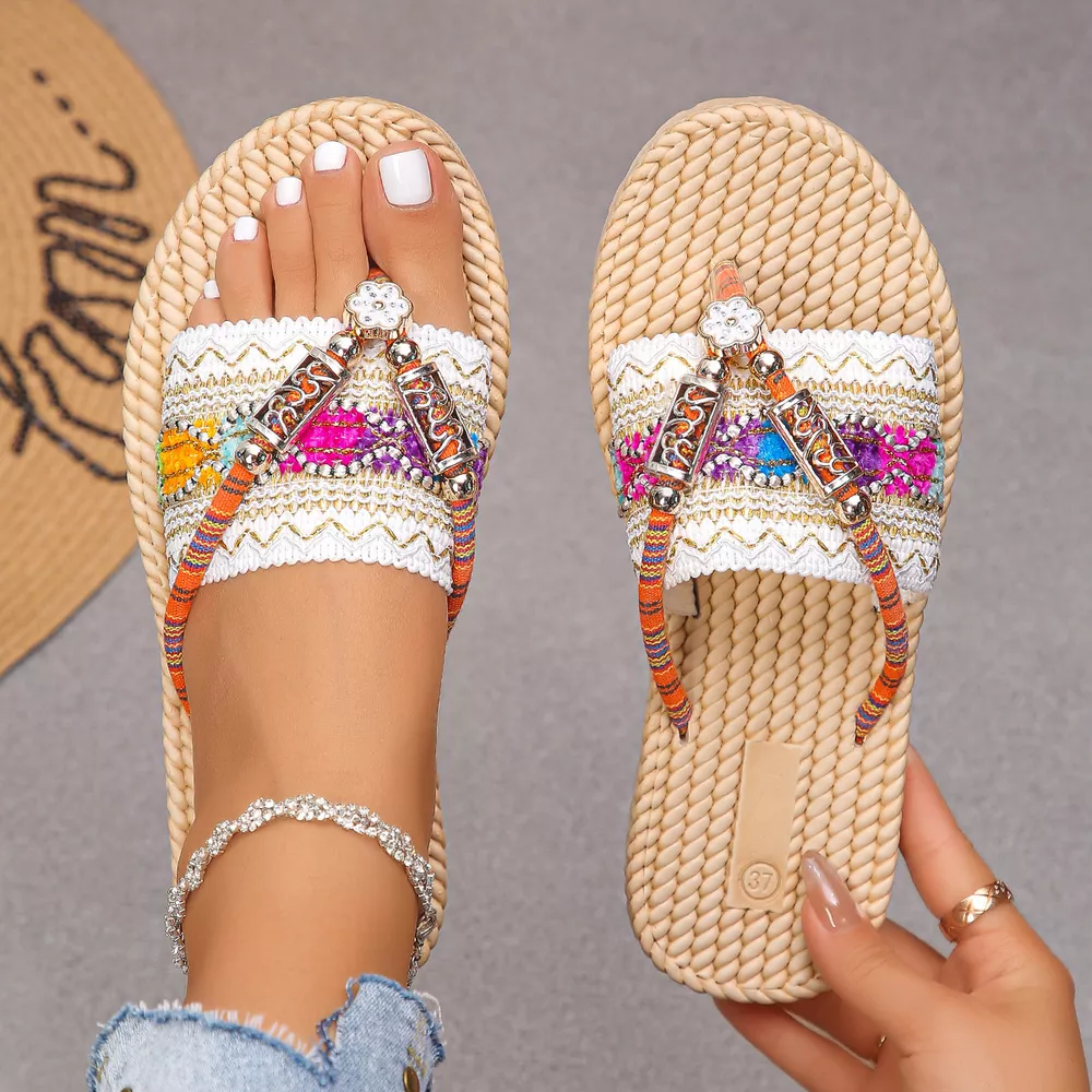Toe Post Woven Sandals, image 6