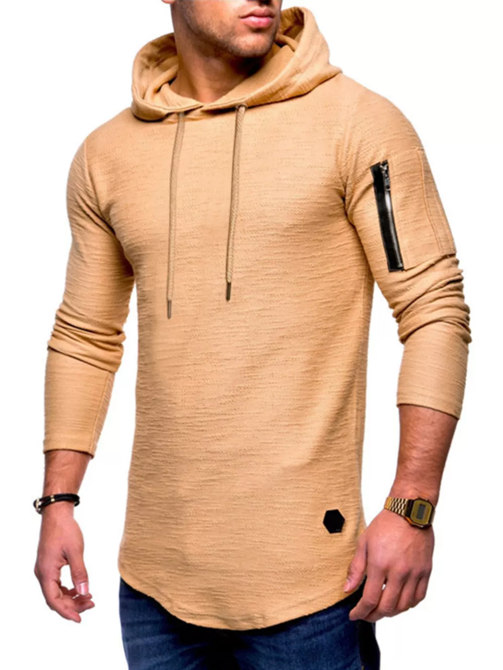 Men's Plus Size Casual Slim Fit Long Sleeve Hoodie, image 10