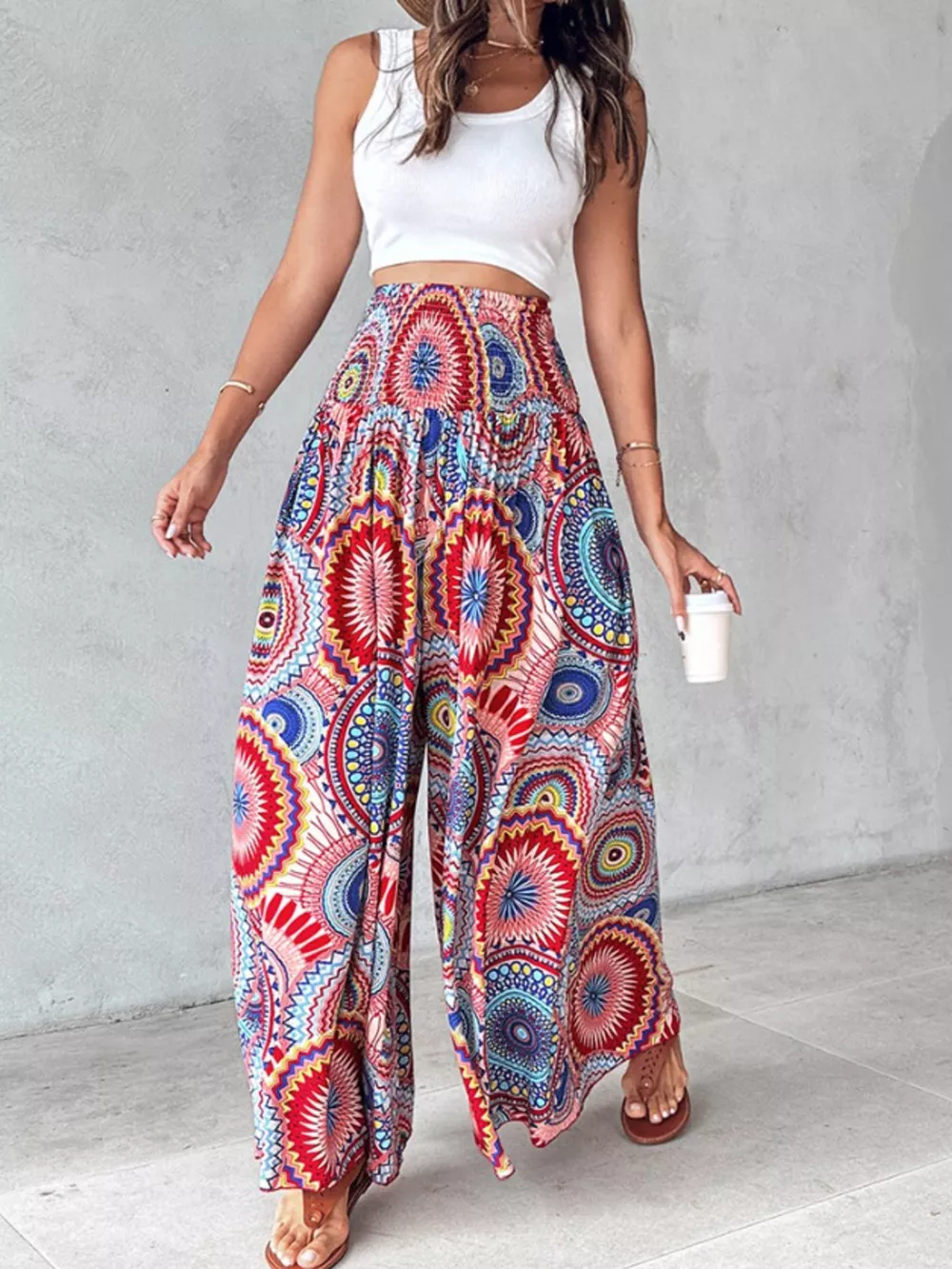 Printed Wide-Leg Pants, image 6