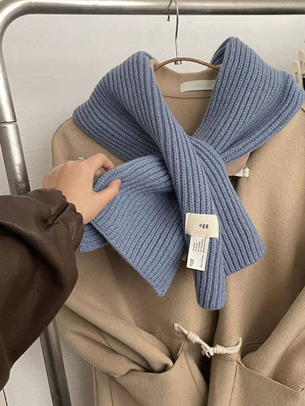 Knitted Ribbed Scarf, image 2