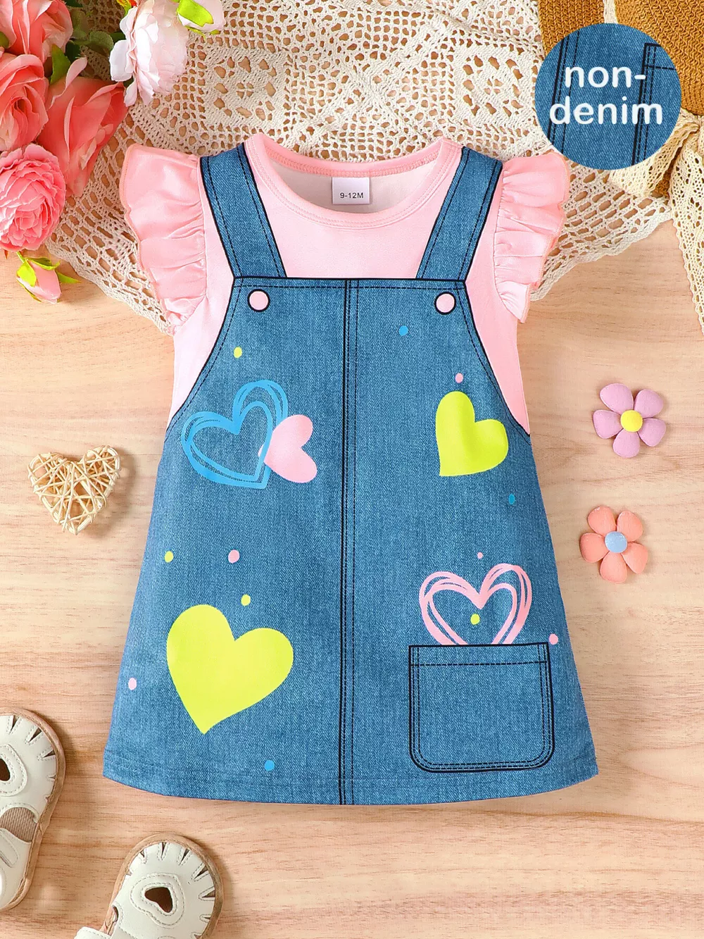 Children's Ruffle Sleeve Round Neck Dress