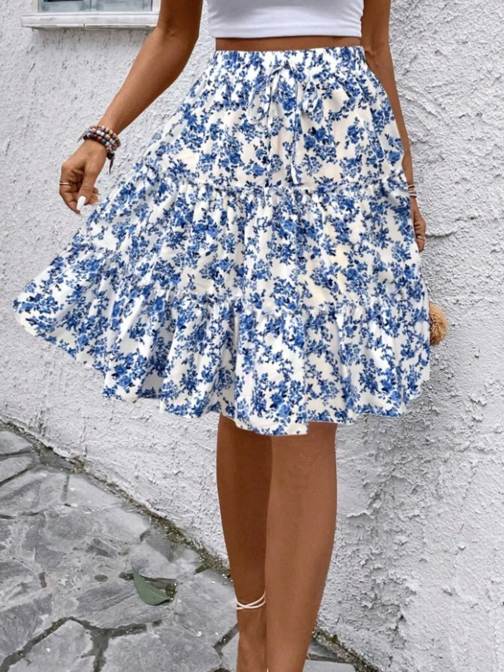 Floral Print Midi Skirt, image 18