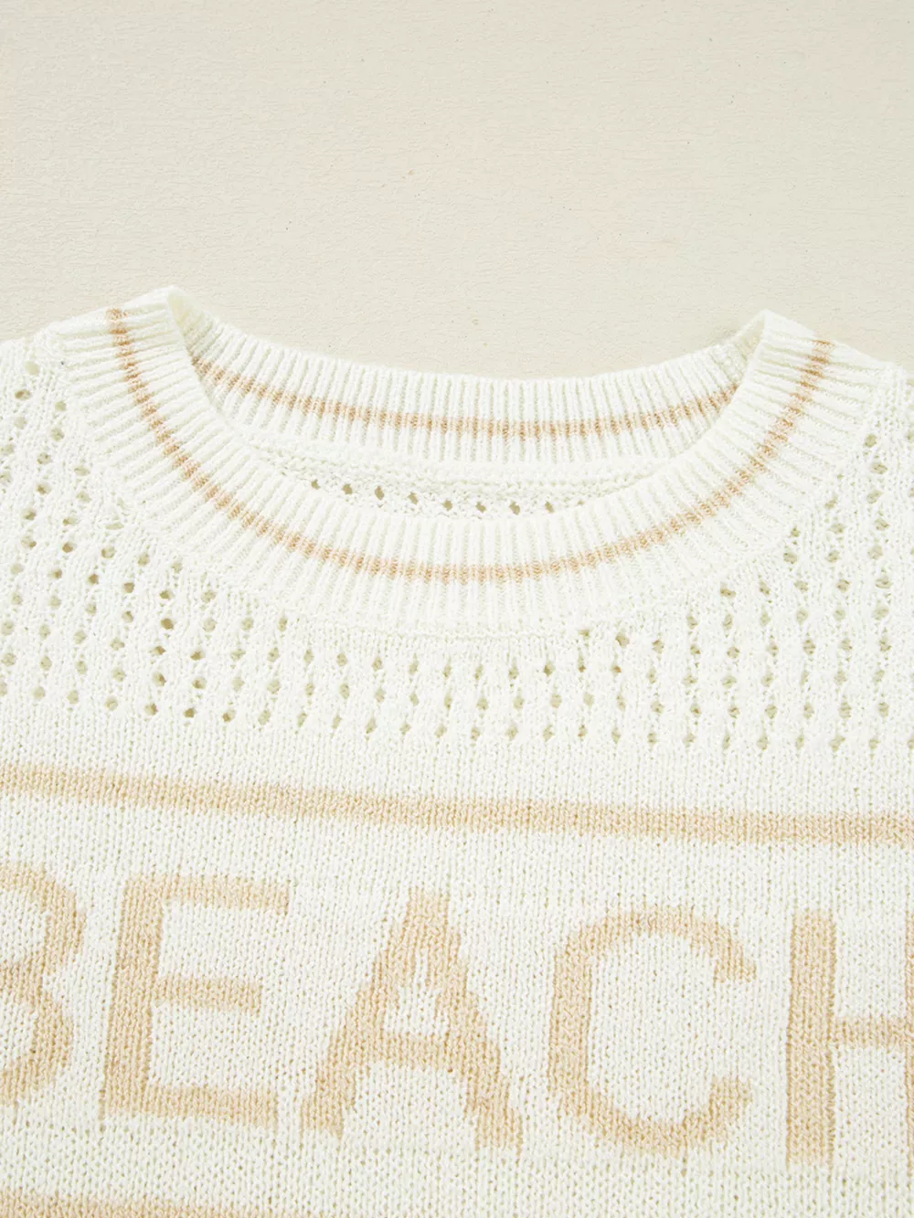 BEACH Hollow Out Knitted Lightweight Dolman Sweater, image 5