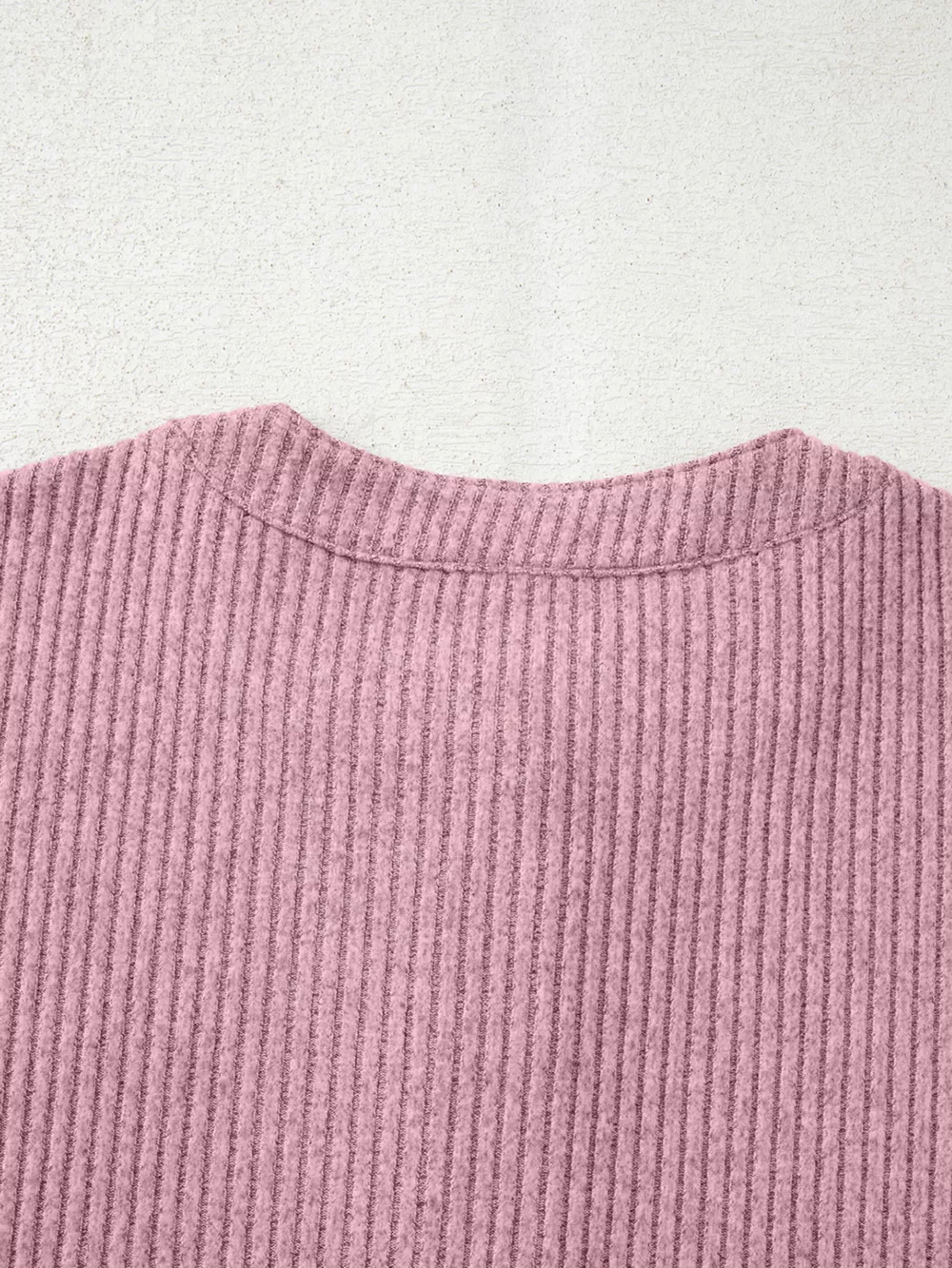 Ribbed Texture Drop Shoulder Henley Top, image 8