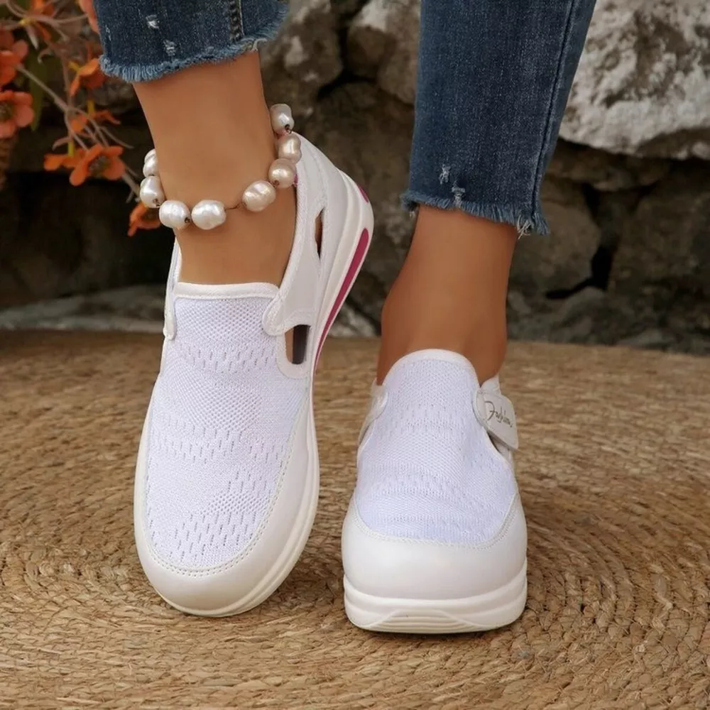 Breathable Mesh Wedge Sneakers, image 11