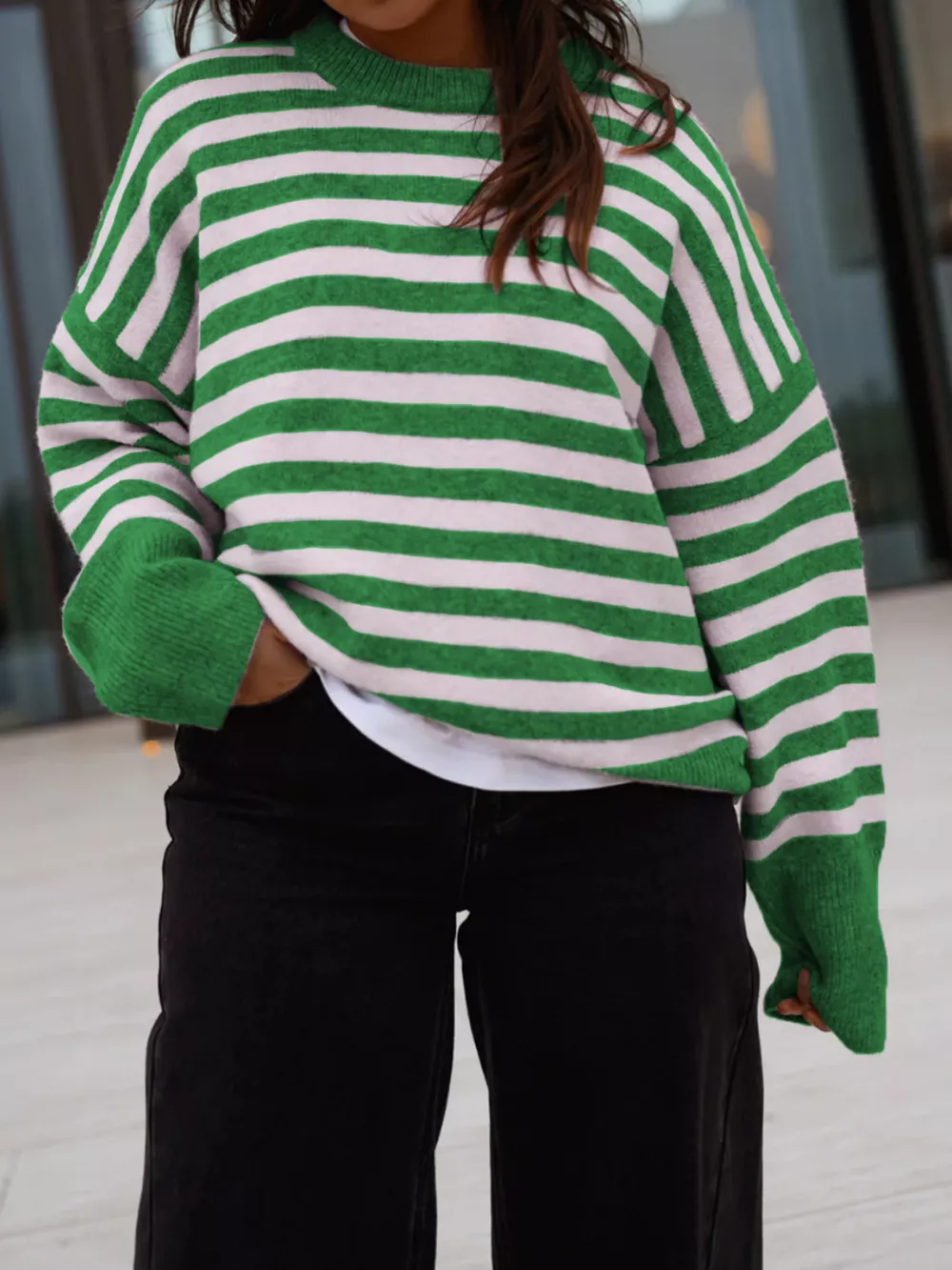 Striped Crew Neck Sweater, image 9