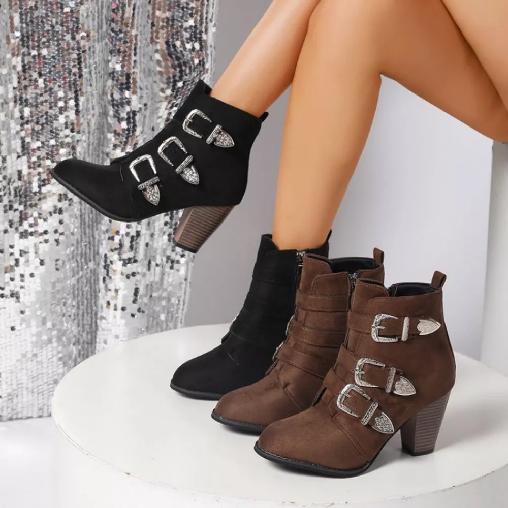 Point Toe Block Heels Boots, image 2