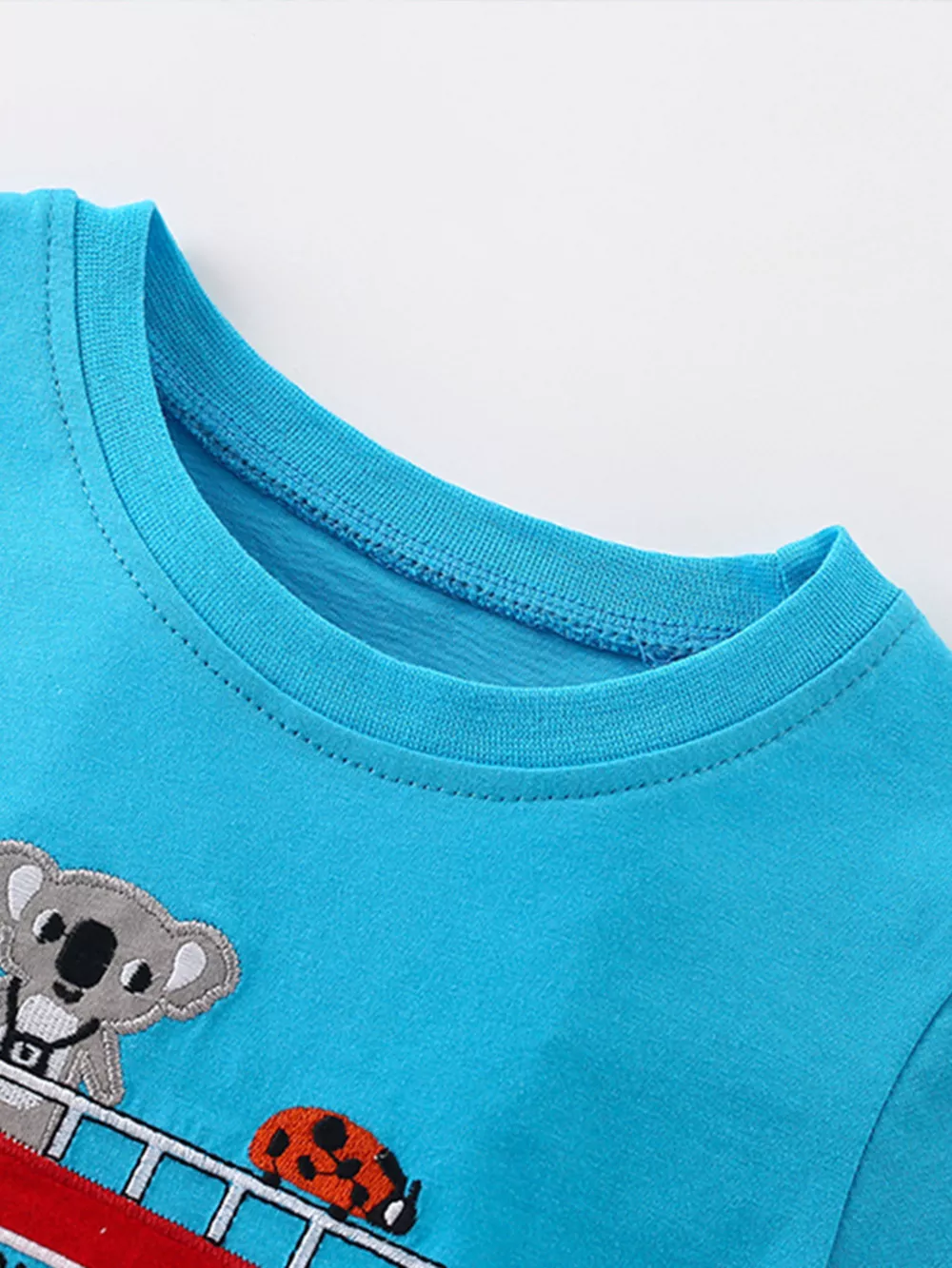Children's Cartoon Bus Embroidery Short Sleeve T-Shirt, image 3