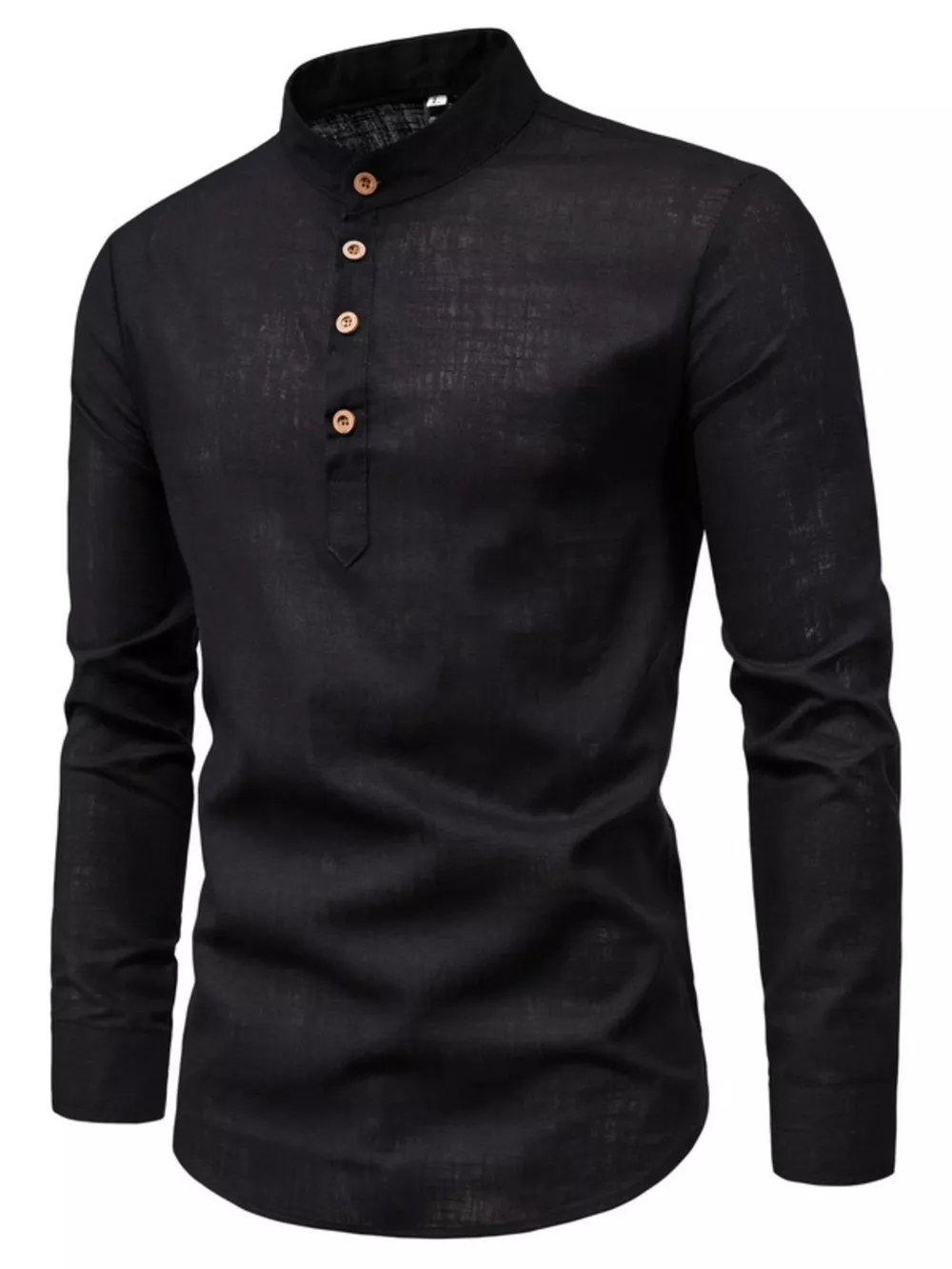 Men's Plus Size Button Detail Long Sleeve Shirt, image 4