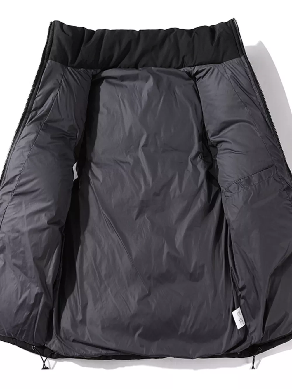 Men's Plus Size Sleeveless Stand Collar Vest with Drawstring Hem, image 4