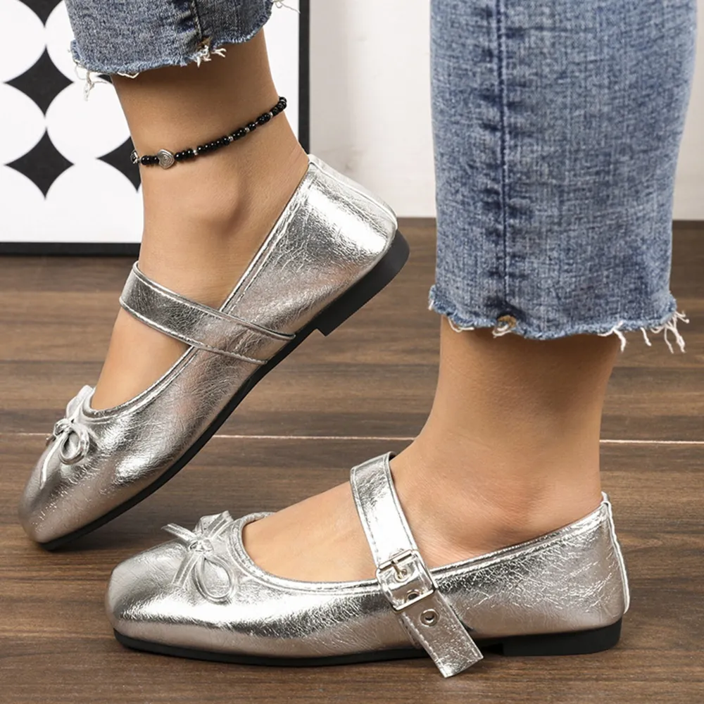 Square Toe Flats Slip-Ons, image 3