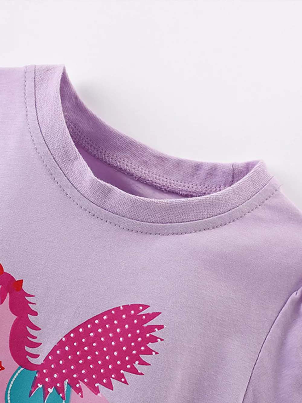 Children's Cute Cartoon Horse Graphic Top with Ruffle Hem, image 4