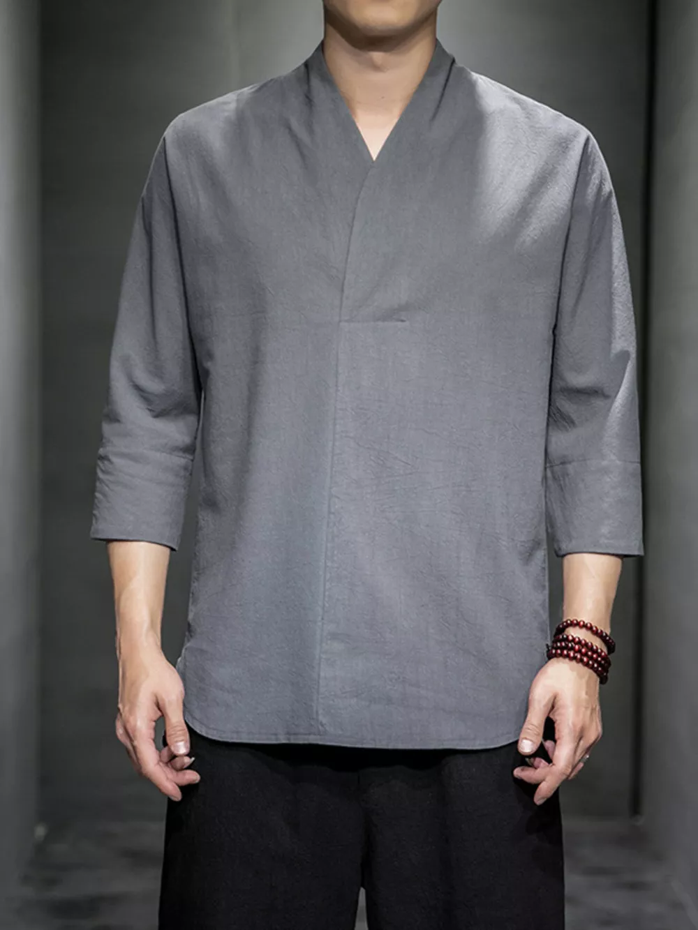 Men's Plus Size Loose Fit 3/4 Sleeve Shirt, image 6