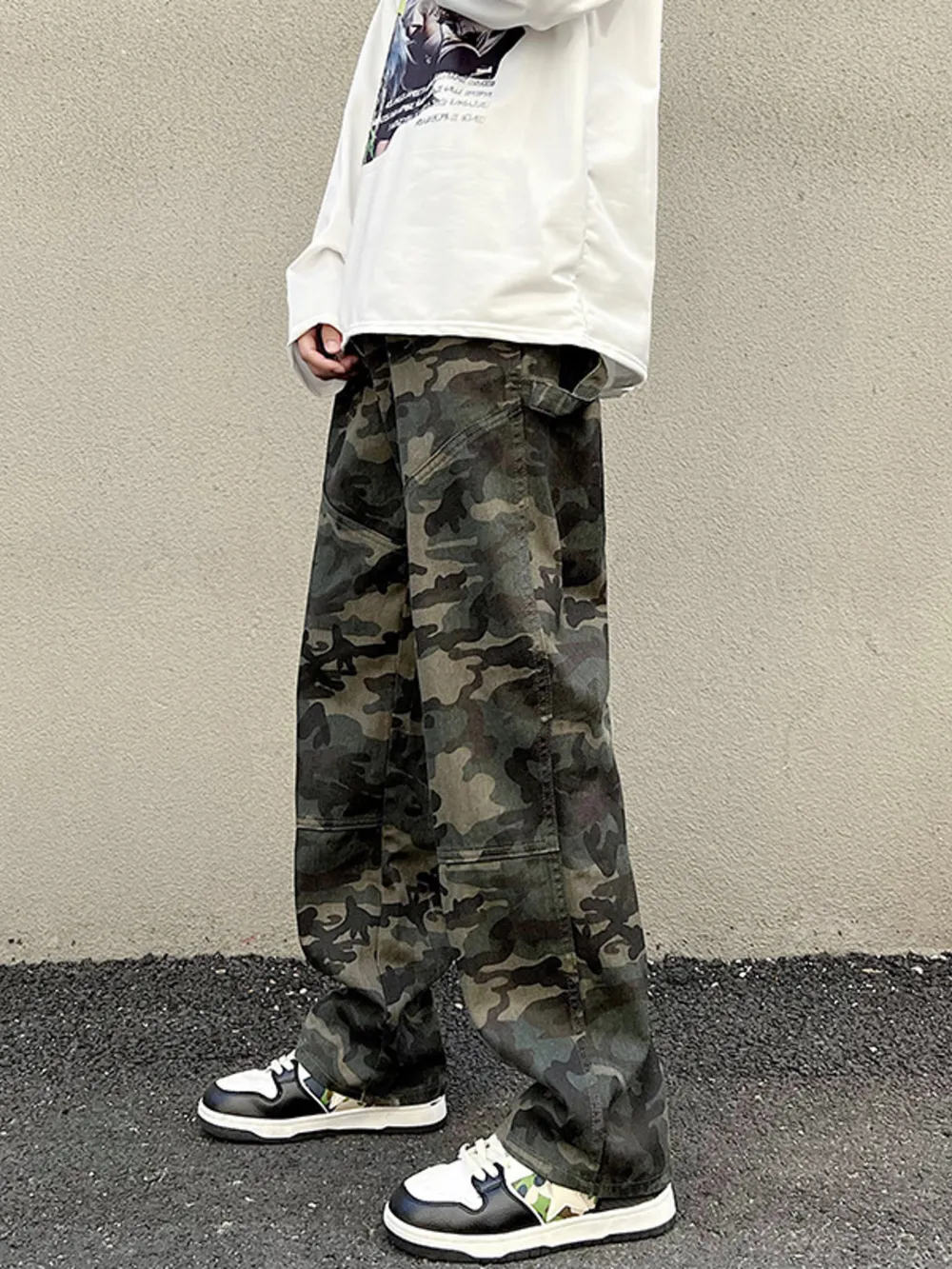 Men's Full Size Camouflage Loose Fit Jeans Plus Wize, image 3
