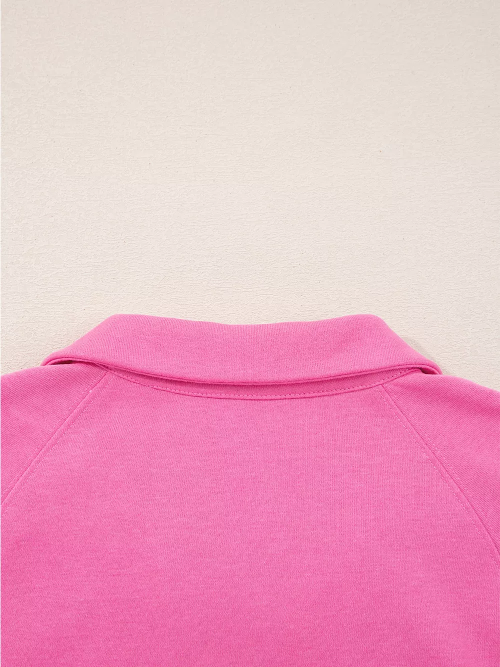 Solid Color Collared Pullover and Central Seam Pants Set, image 6