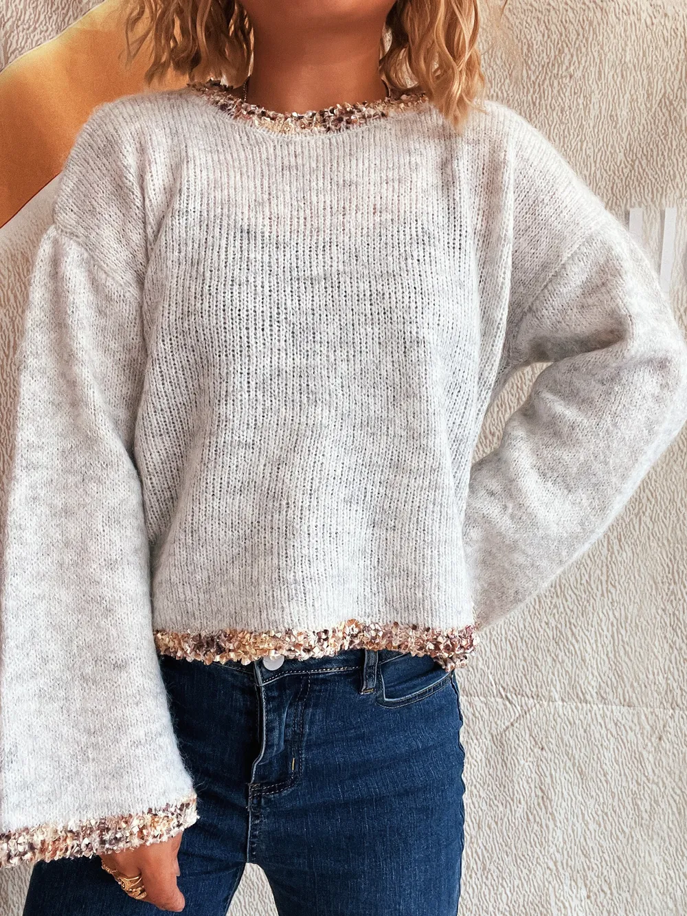 Round Neck Cropped Sweater, image 7