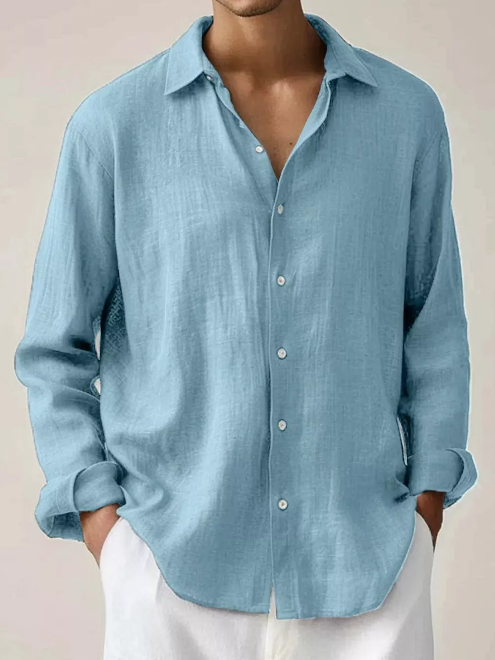 Men's Full Size Button Up Long Sleeve Shirt Plus Size, image 7