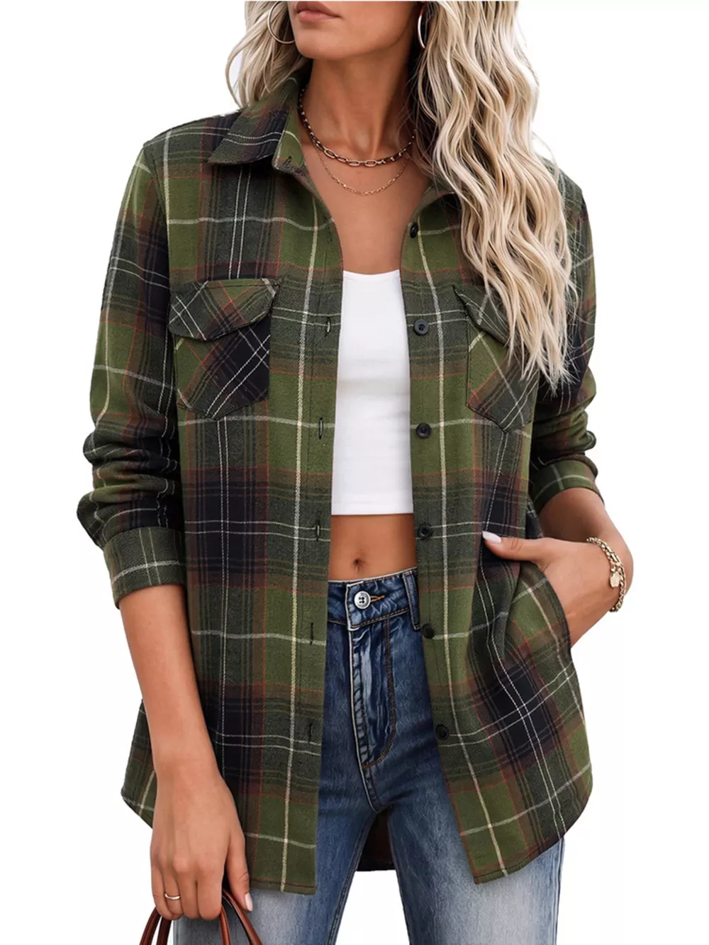 Casual Plaid Button-Down Shirt