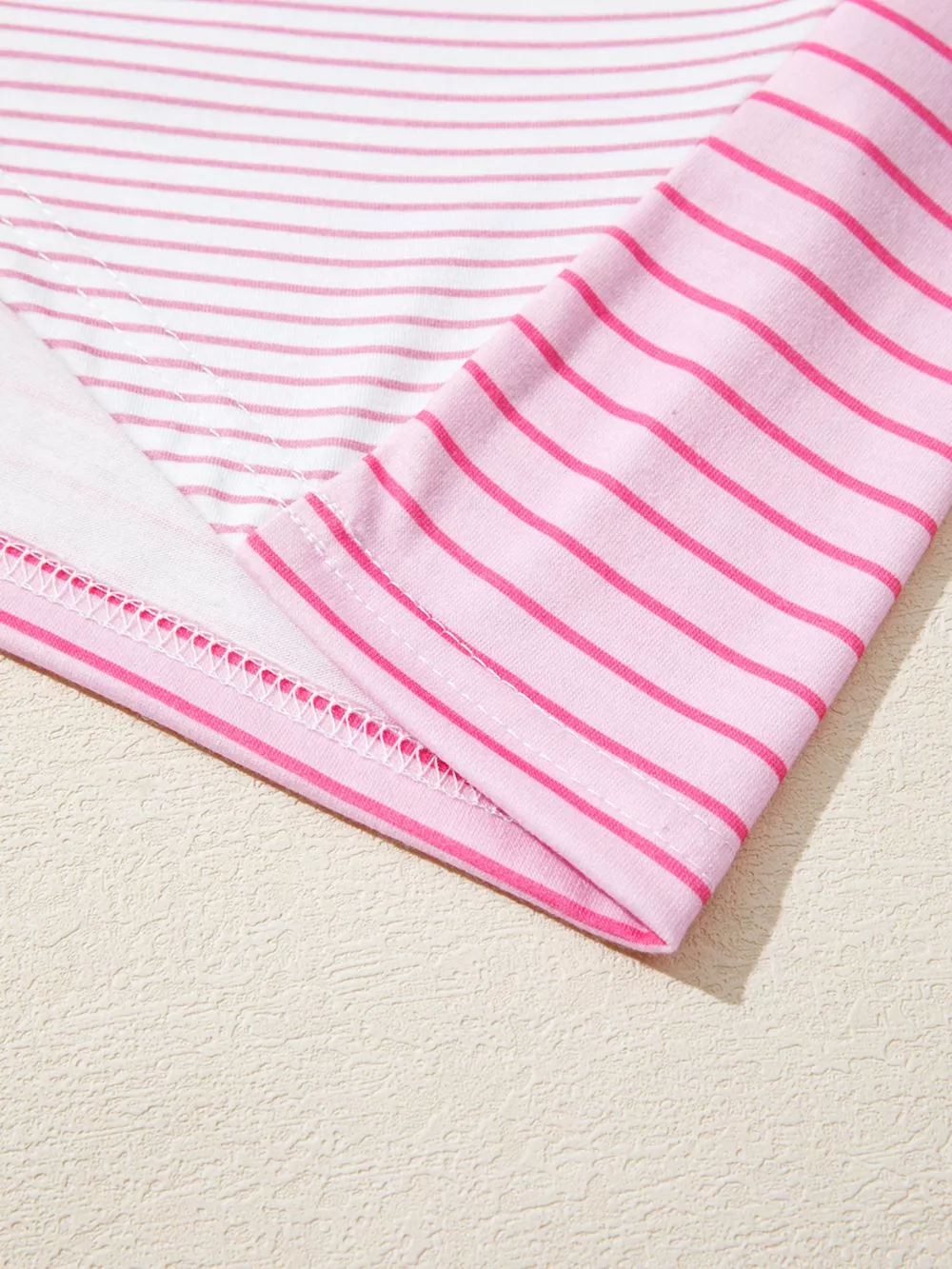 Striped Colorblock Exposed Seam Casual Long Sleeve Top, image 6