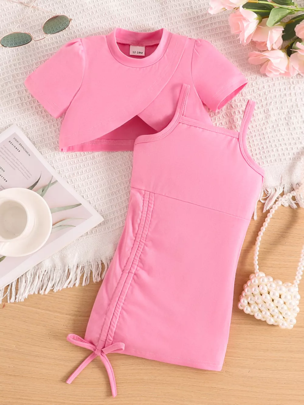 Children's Crop Top & Ruched Dress Set, image 2