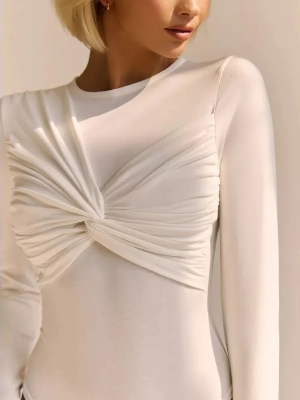 Twist Front Long Sleeve Bodysuit, image 7