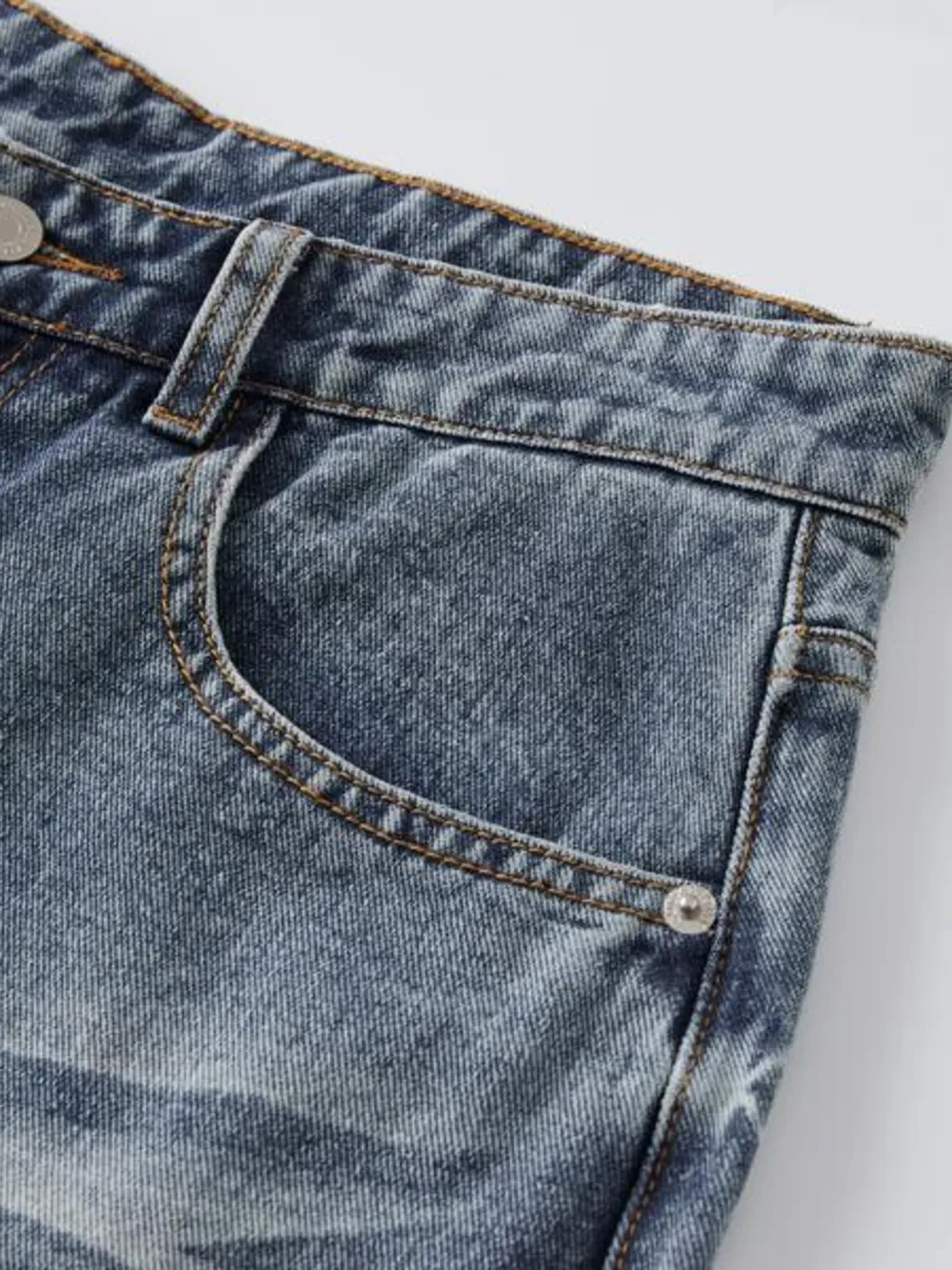 Men's Wash Wide Leg High-Rise Jeans, image 10
