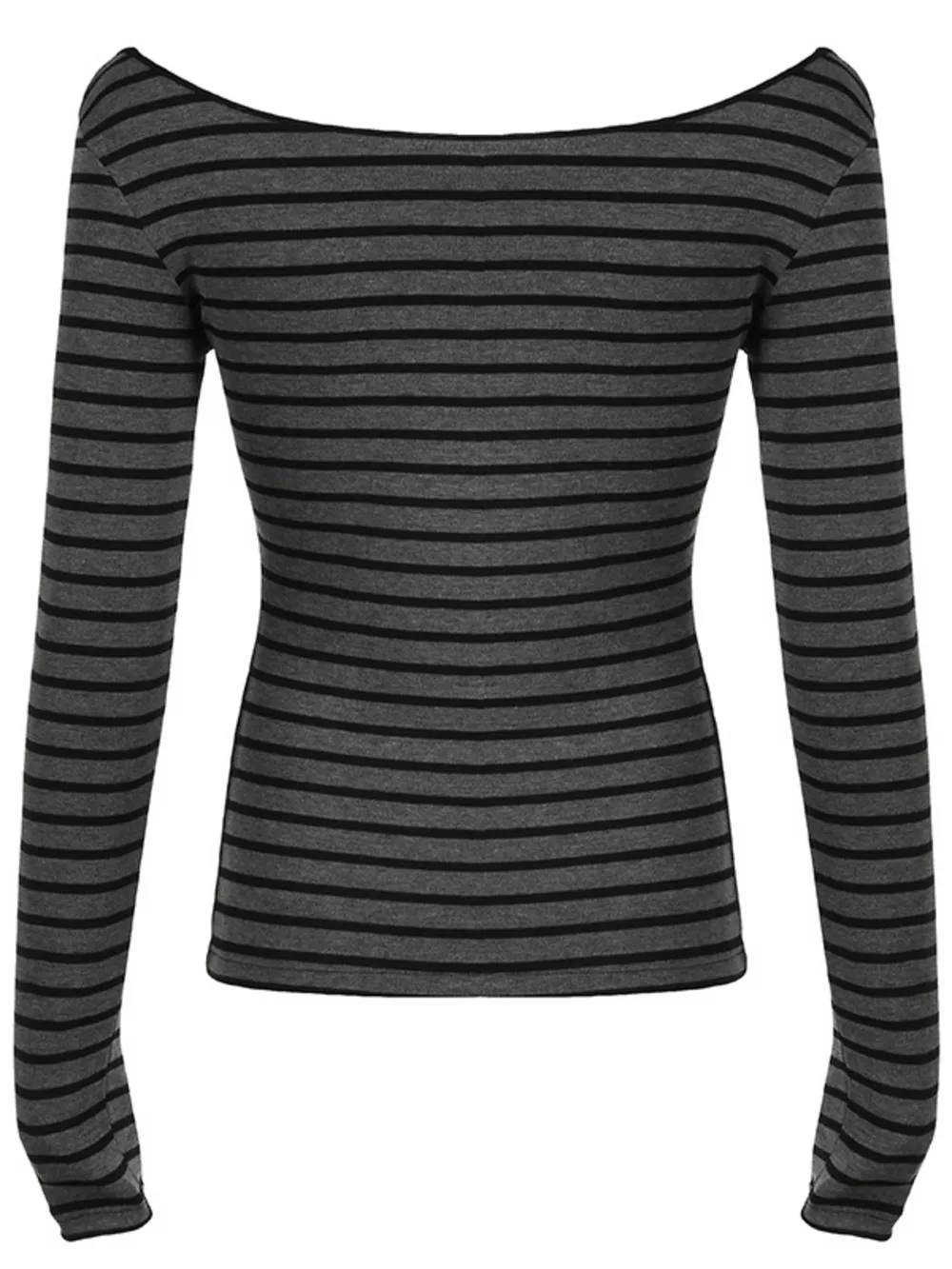 Striped Boat Neck Long Sleeve T-Shirt, image 6