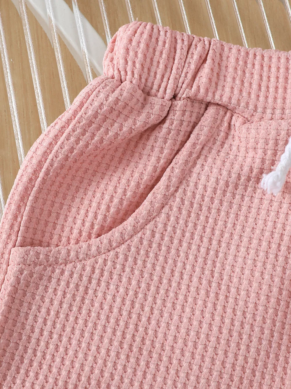 Children's Honey Flower Waffle Knit Tee and Shorts Set, image 8