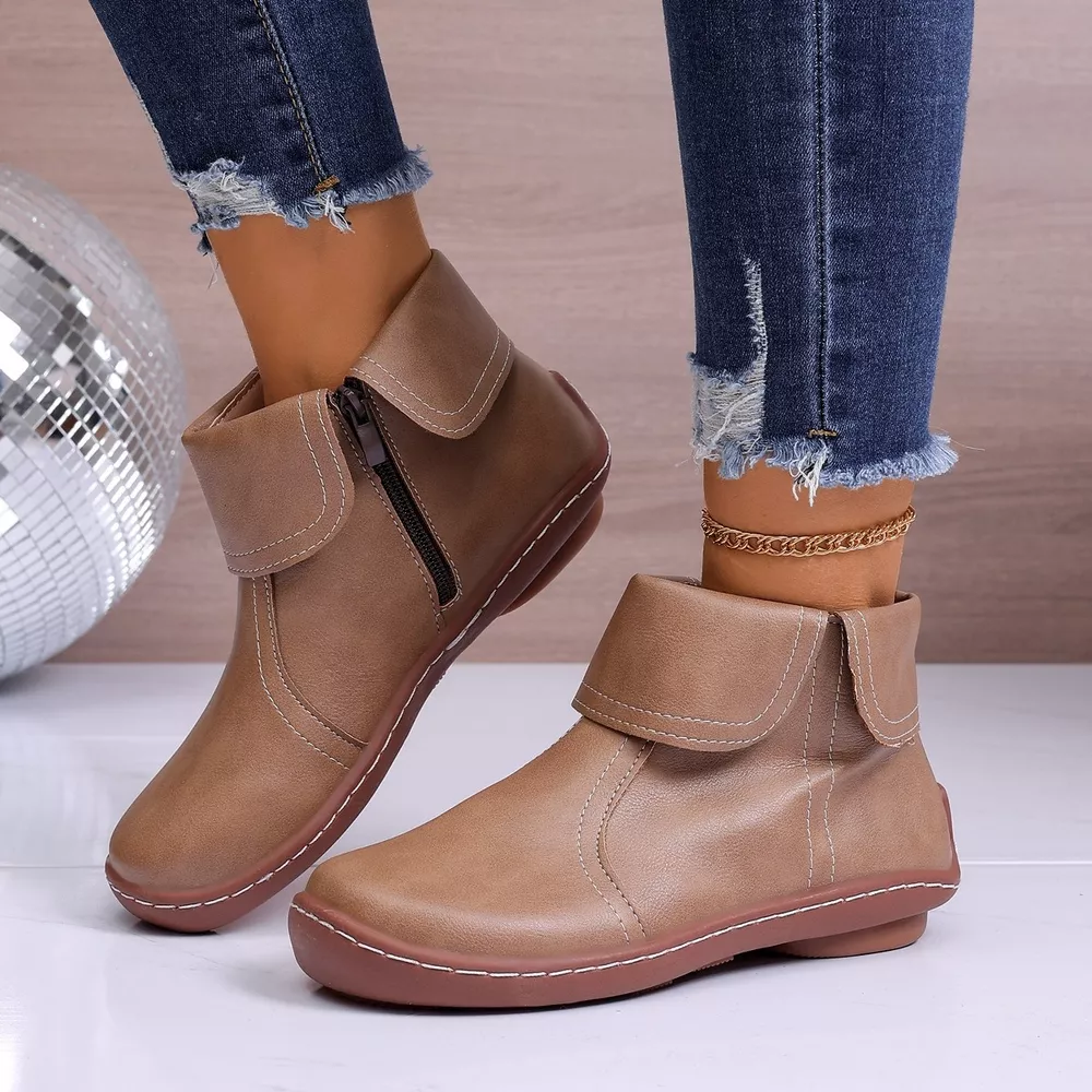 Round Toe Side Zipper Boots, image 15