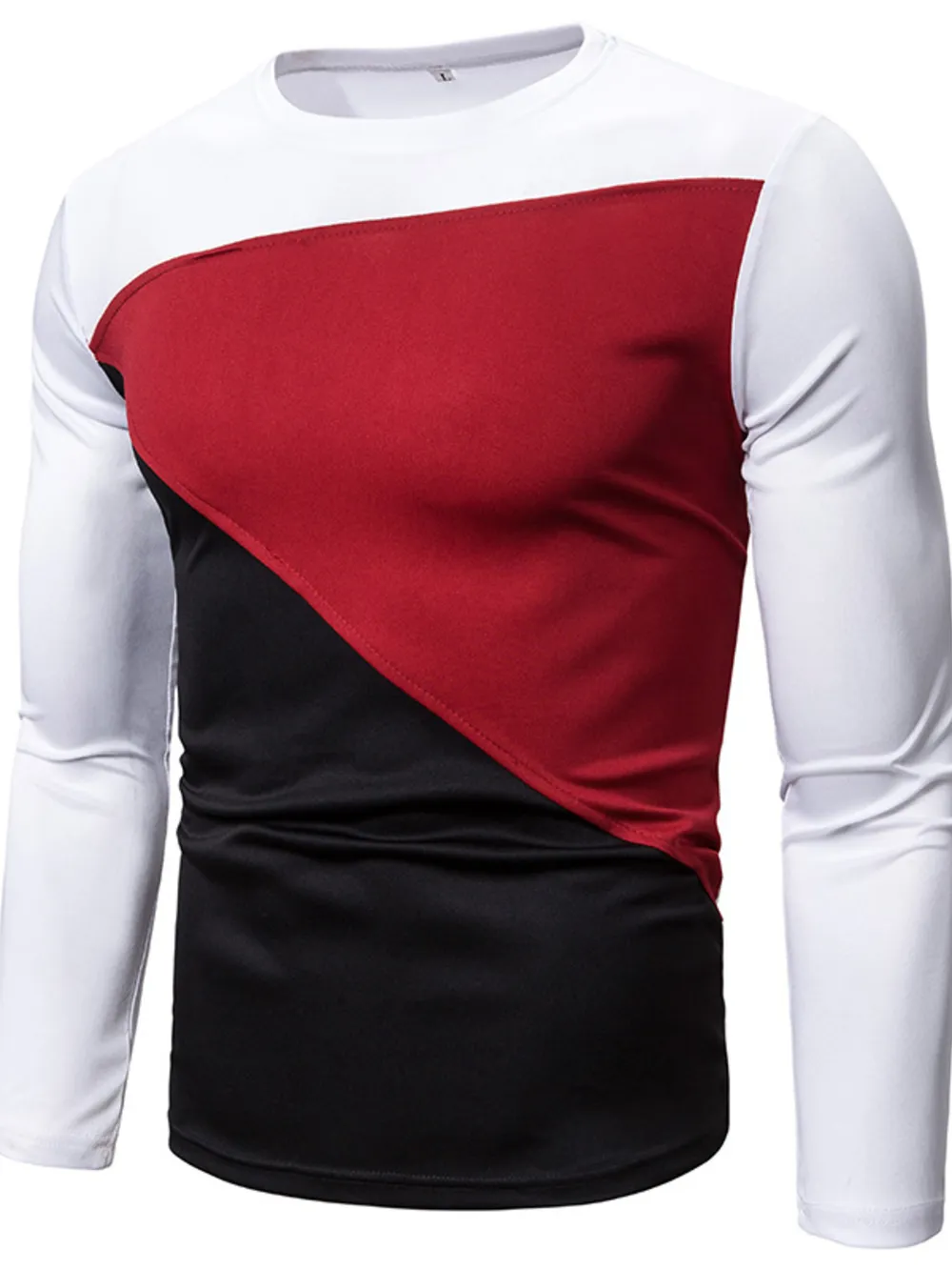 Men's Full Size Color Block Long Sleeve T-Shirt Plus Size, image 11