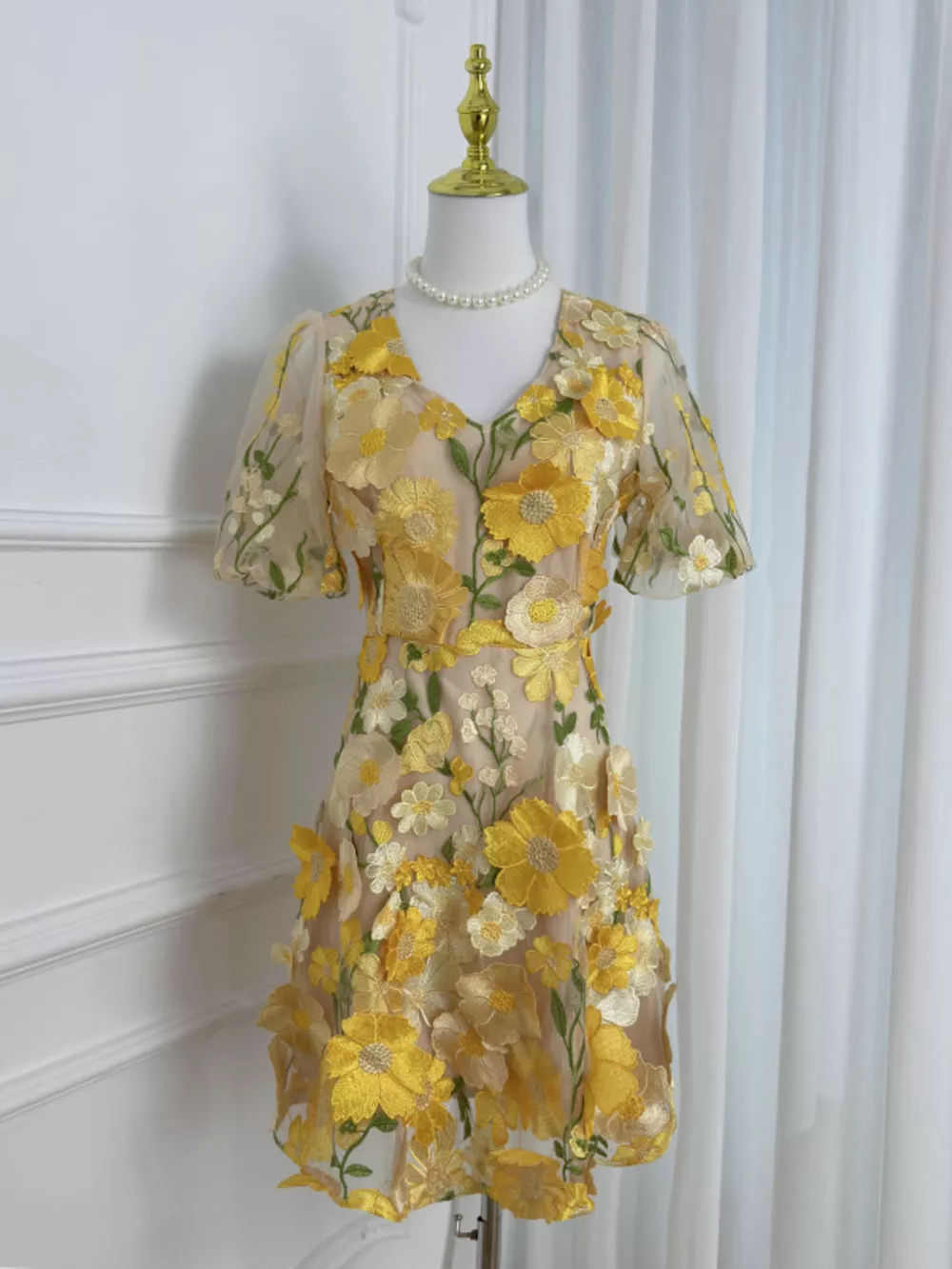 Plus Size Embroidered Floral V-Neck Mini Dress, image 23