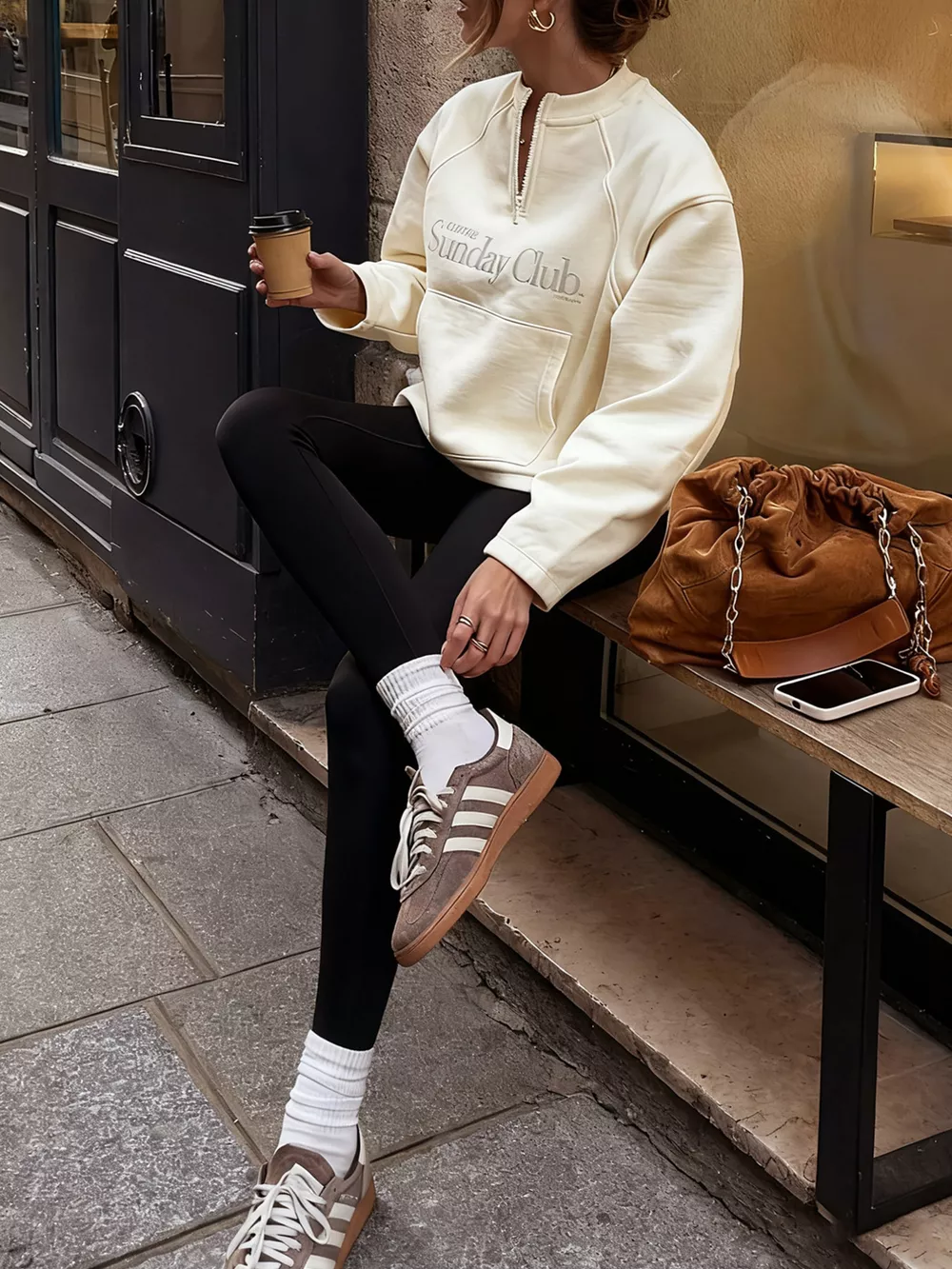 Quarter Zip Raglan Sleeve Sweatshirt, image 3