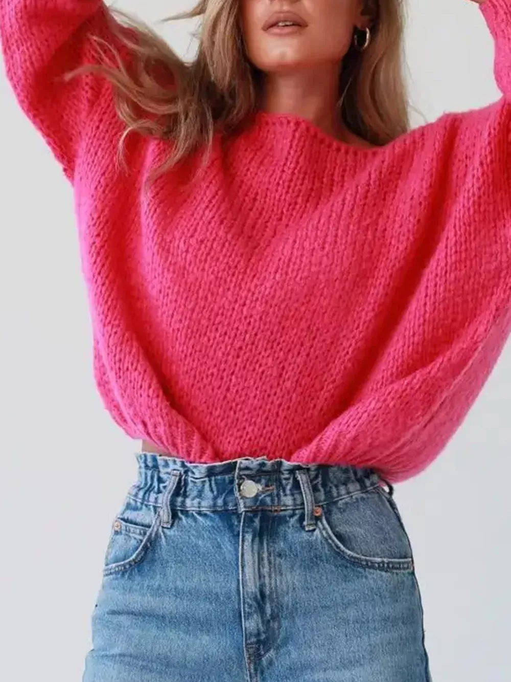 Chunky Knit Boat Neck Sweater, image 4