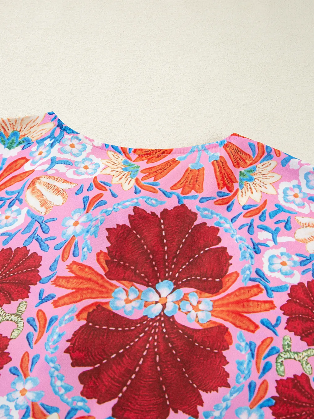 Floral Print Tie Front Midi Dress, image 11