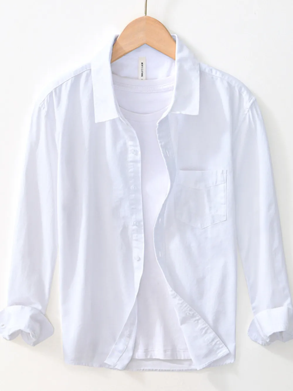 Men's Plus Size Button Up Long Sleeve Shirt, image 4