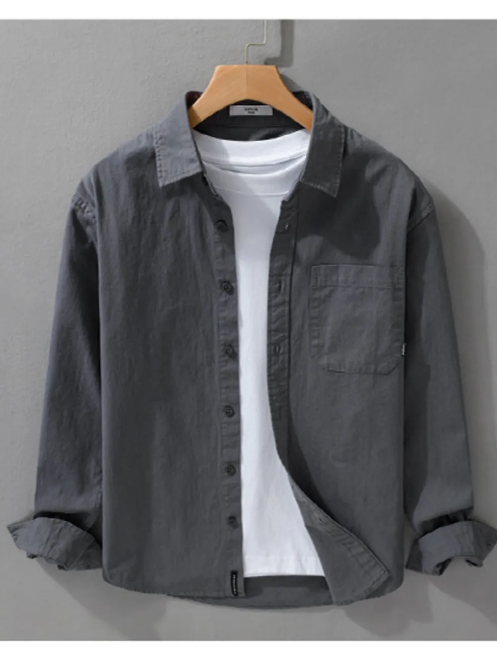 Men's Plus Size Button Up Long Sleeve Shirt