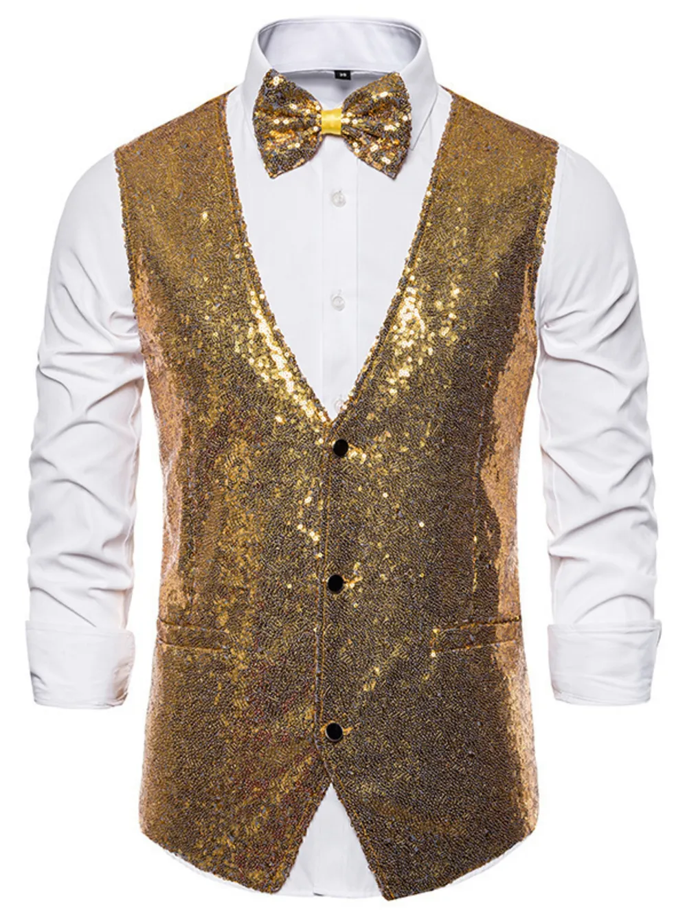Men's Sequin Slim Fit Vest, image 8