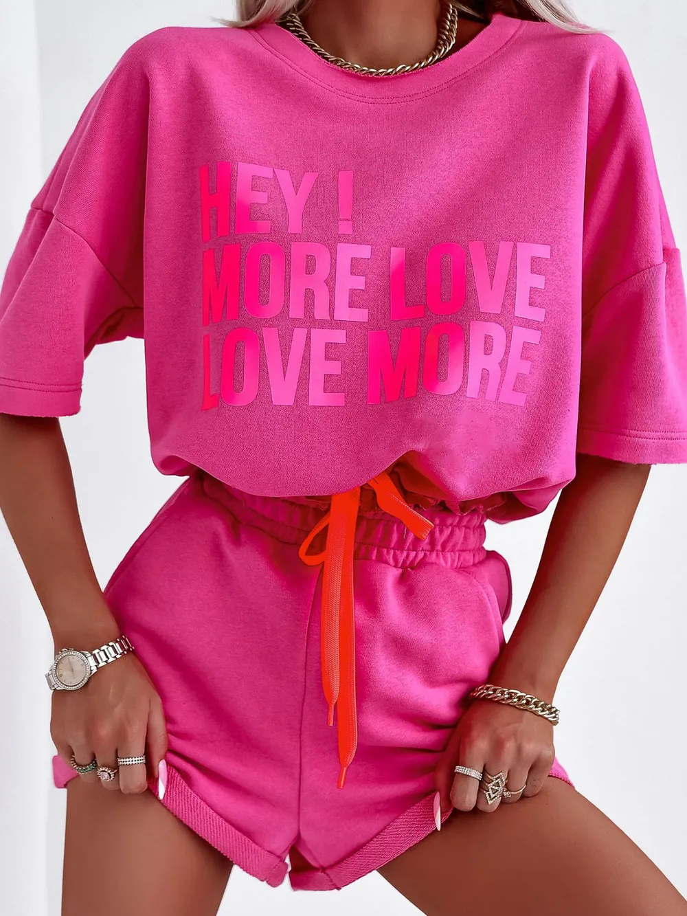 Letter Graphic Top and Shorts Set, image 6